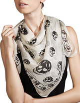 Thumbnail for your product : Alexander McQueen Skull-Print Chiffon Scarf