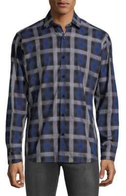 Jared Lang Checkered Cotton Button-Down Shirt