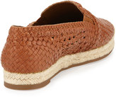 Thumbnail for your product : Michael Kors Toni Woven Leather Espadrille Flat, Luggage