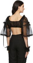Thumbnail for your product : Renli Su Black Cropped Silk Organza Blouse