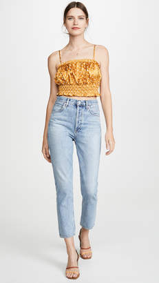 A Gold E Double Pocket Riley High Rise Cropped Jeans
