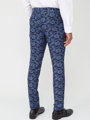 Skopes Tapered Morrissey Floral Jacquard Tapered Trousers Navy