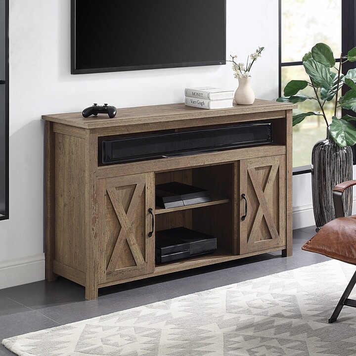 Belleze Corin Barn Door Wood TV Stand for TVs up to 55", 5 Colors