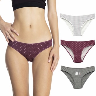 Leendi Womens Underwear Cotton Hipster Low Waist Panties 3 Pack 5 Pack 