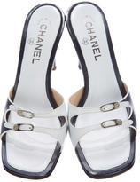 Thumbnail for your product : Chanel Buckle-Accented Leather Sandals