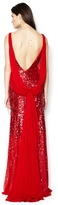 Thumbnail for your product : Silk Sequin Draped Chiffon Cowl Back Gown