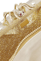 Thumbnail for your product : Charlotte Olympia Let It Shine Pandora embellished glittered Perspex clutch