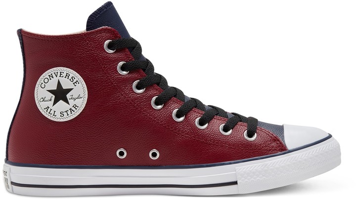 burgundy leather high top converse