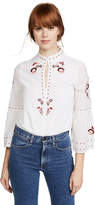 Thumbnail for your product : Vilshenko Niamh Ombre Flower Bell Sleeve Top
