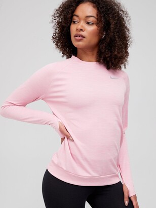 nike running pacer crew top grey