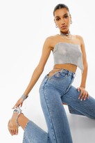 Thumbnail for your product : boohoo Side Chain Detail Relaxed Straight Leg Jeans