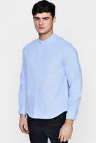Thumbnail for your product : boohoo Long Sleeve Grandad Collar Oxford Shirt