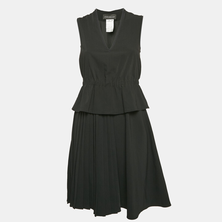 Sportmax Black Crepe Sleeveless Mini Dress XS