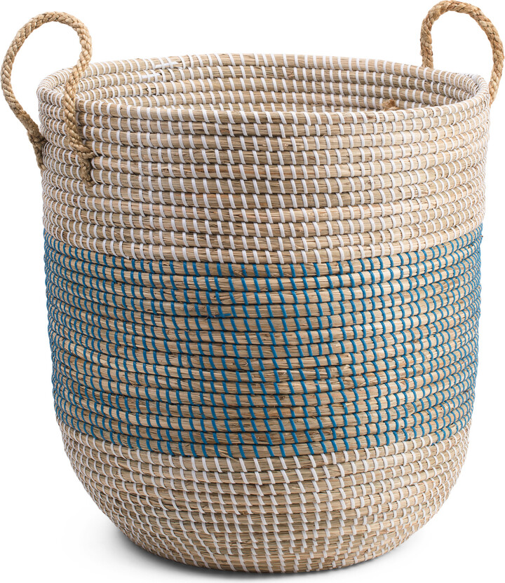 Vn Seagrass Sto Large Seagrass Storage Basket With Handles ShopStyle