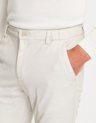 Gianni Feraud cream smart jersey elasticated trousers