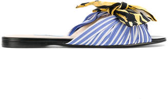 Prada striped bow sandals