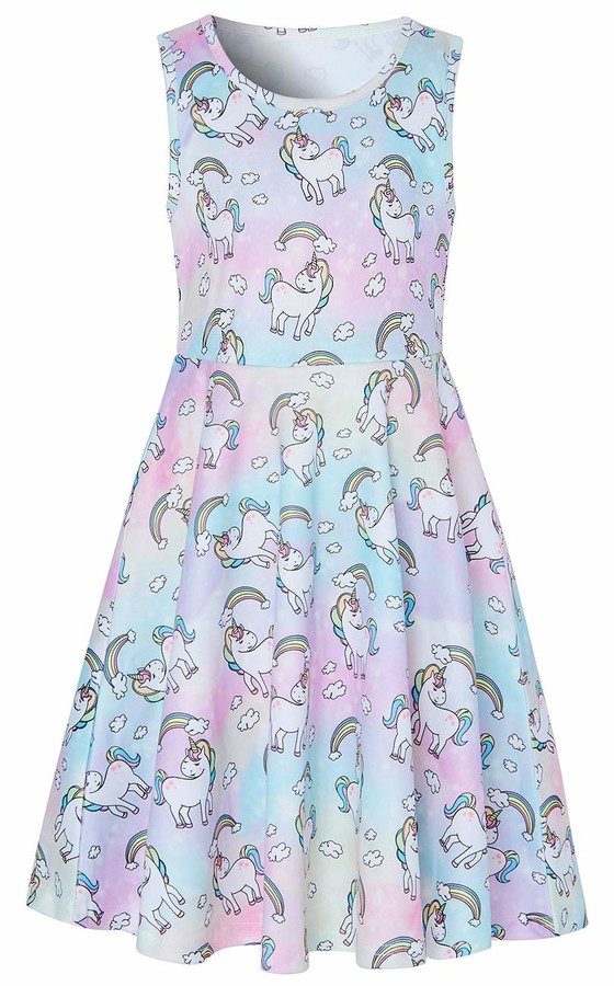 Girls Casual Dress & Cardigan Set (Size 5-12Y) - Adjustable Strap Sleeveless Dress With Button Cardigan