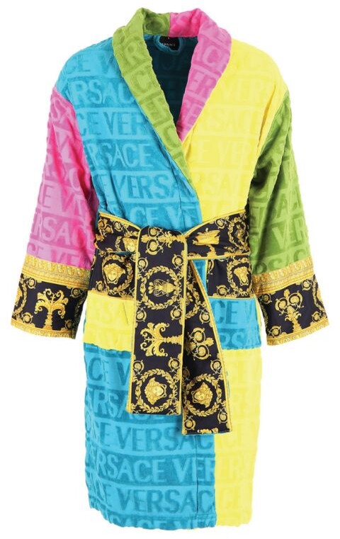 teal versace robe