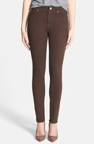 Thumbnail for your product : 7 For All Mankind Brushed Sateen Skinny Pants (Dark Chocolate)