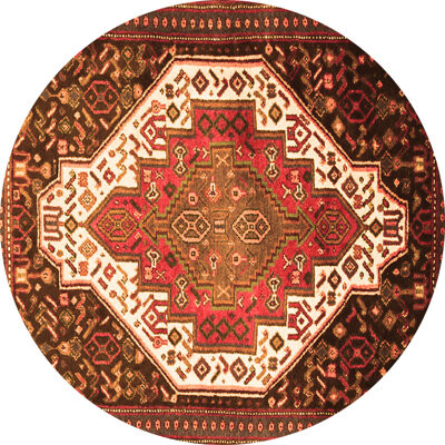 Bungalow Rose Oriental Machine Made Round 6' Area Rug in Red/Brown/Beige