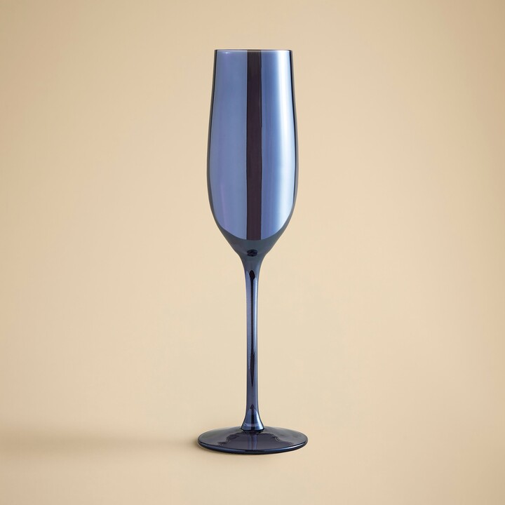 Dunelm Navy Blue Lustre Champagne Flute Glass Navy (Blue) ShopStyle