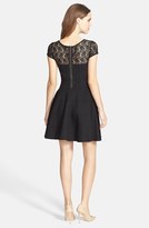Thumbnail for your product : Nordstrom FELICITY & COCO Lace Yoke Fit & Flare Ponte Dress Exclusive) (Petite)