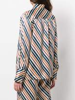 Thumbnail for your product : Asceno diagonal stripes silk pajama top
