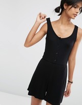 Thumbnail for your product : ASOS Ribbed Button Through Lounge Romper