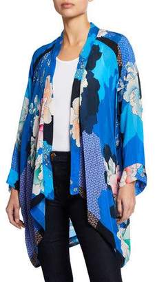 Johnny Was Petite Dolce Long-Sleeve Floral-Print Georgette Kimono