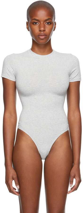 SKIMS Grey Cotton 2.0 Jersey T-Shirt Bodysuit - ShopStyle Tops