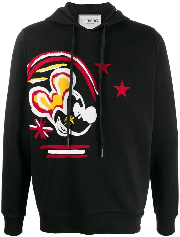 Iceberg Mickey Mouse jersey hoody ShopStyle Sweatshirts & Hoodies