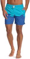 Thumbnail for your product : Franks Wave Patterned Mid Length Swim Trunks