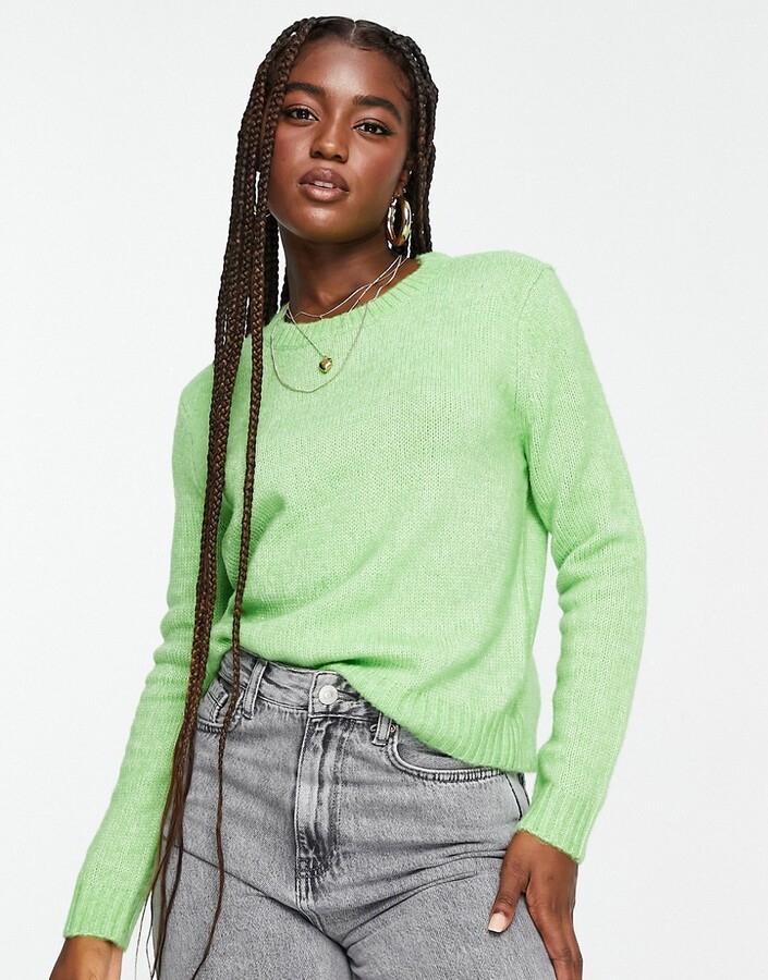 JDY crew neck sweater in green - ShopStyle
