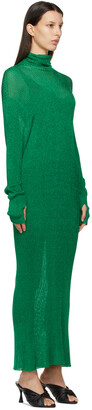 Balenciaga Green Metallic High Neck Dress