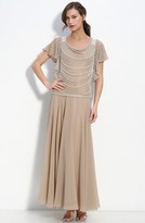 Thumbnail for your product : J Kara Beaded Mock Two-Piece Crepe Dress