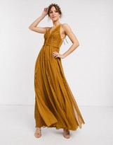 Thumbnail for your product : ASOS DESIGN ruched bodice soft cami maxi dress with raw edge detail