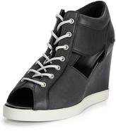 Thumbnail for your product : Lacoste Bernelle Peep Toe Wedge Trainers - Black