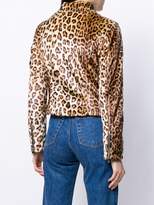 Thumbnail for your product : Liu Jo leopard print faux fur biker jacket