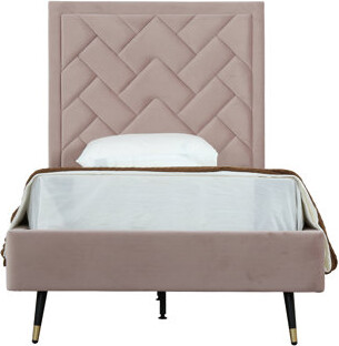 Latitude Run Crosby Upholstered Velvetbed In Greige