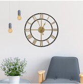 Thumbnail for your product : Walplus 17 Inch Gold And Black Vintage Roman Wall Clock 43cm