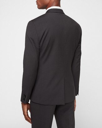 Express Extra Slim Plaid Charcoal Wrinkle-Resistant Performance Suit Jacket