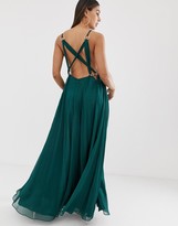 Thumbnail for your product : ASOS DESIGN maxi dress with metal circle waist trim