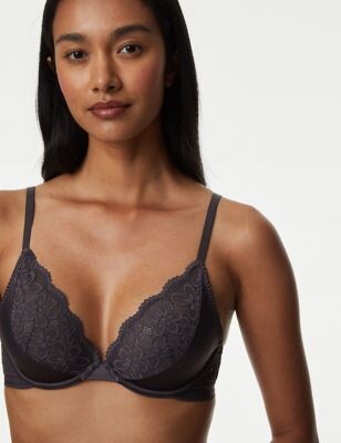 3pk Wired Plunge Bras F-H, M&S Collection