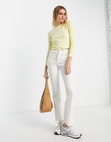 Thumbnail for your product : Gianni Feraud cropped lettuce leaf jumper in yellow