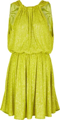 In The Mood For Love Belle Vie Lime Sequin Mini Dress - S