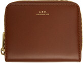 Thumbnail for your product : A.P.C. Brown Saffiano Emmanuelle Wallet