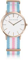 Thumbnail for your product : Sean Statham Rose Goldtone Stainless Steel Unisex Quartz Watch w/Light Blue and Pink Striped Canvas Band