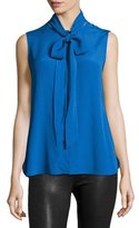 Thumbnail for your product : Moschino Boutique Sleeveless Tie-Neck Blouse, Cobalt