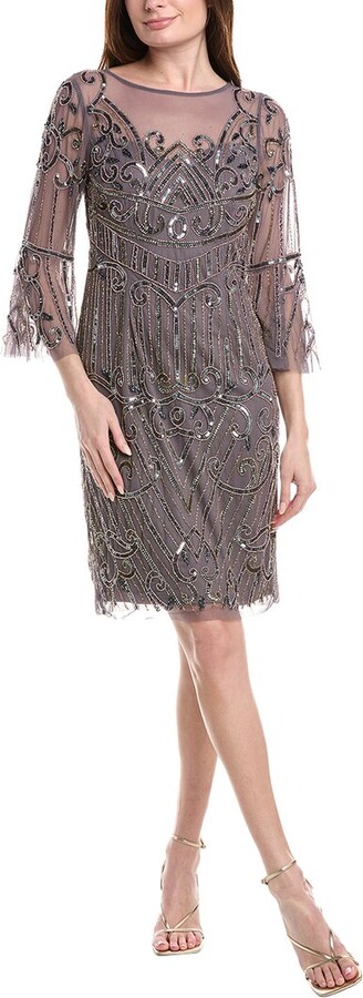 Beaded Embellished Tulle Cocktail Dress