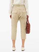Thumbnail for your product : Nili Lotan Luna Cotton-blend Drill Cropped Trousers - Beige